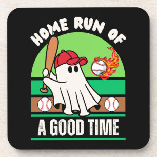 Ghost Baseball Player Halloween Coaster