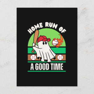 Ghost Baseball Player Halloween Enclosure Card