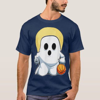 Ghost Basketball Player Lazy Halloween Costume Cut T-Shirt