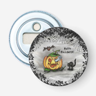 Ghost, Bat and Cat, Happy Halloween! Bottle Opener