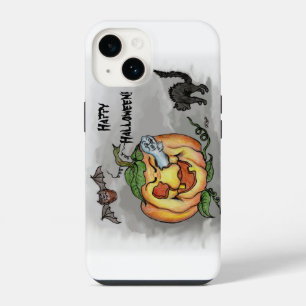Ghost, Bat and Cat, Happy Halloween! iPhone 14 Case