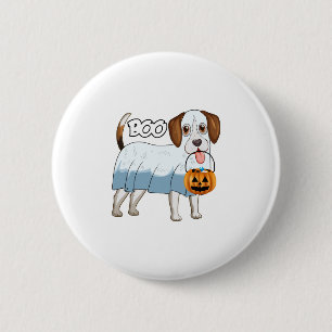 Ghost Beagle Halloween Dog 2 Inch Round Button