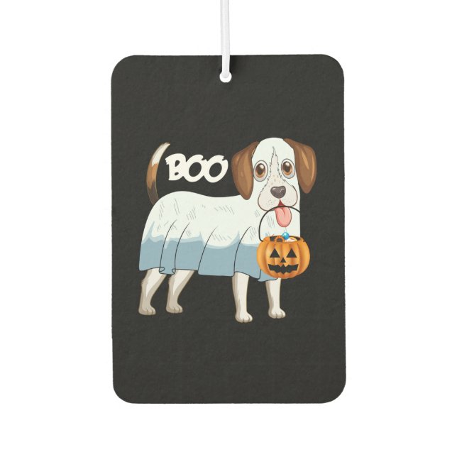 Ghost Beagle Halloween Dog Air Freshener (Front)