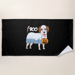 Ghost Beagle Halloween Dog Beach Towel