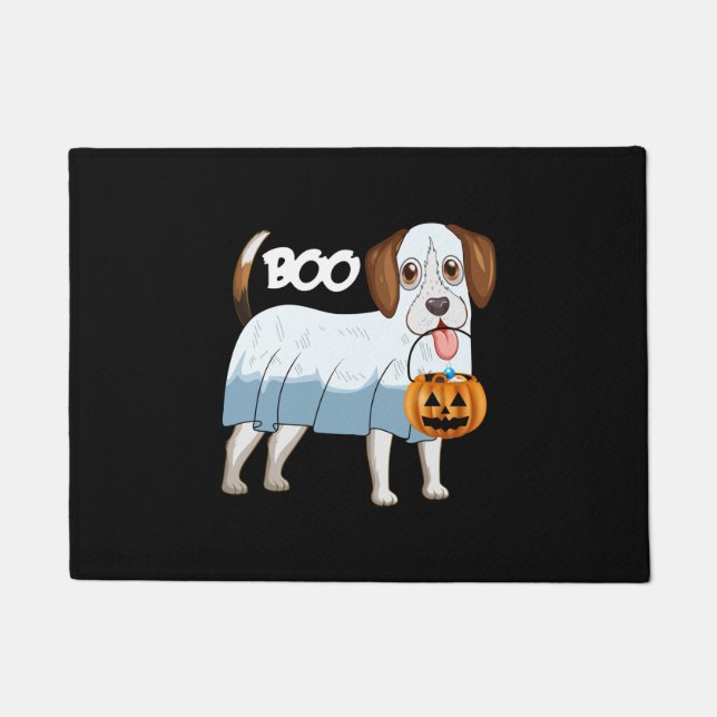 Ghost Beagle Halloween Dog Doormat (Front)