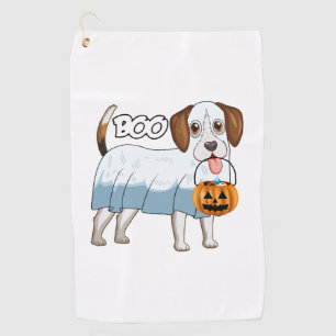 Ghost Beagle Halloween Dog Golf Towel