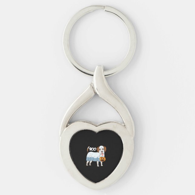 Ghost Beagle Halloween Dog Keychain (Front)