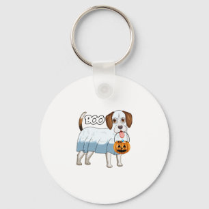 Ghost Beagle Halloween Dog Keychain