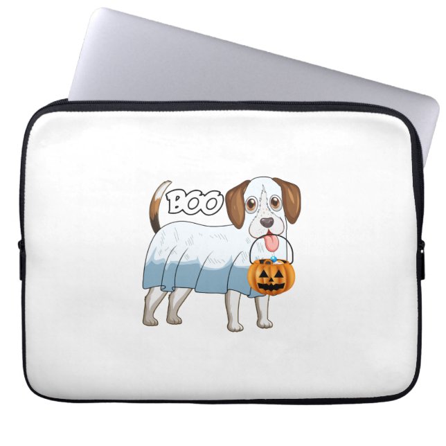 Ghost Beagle Halloween Dog Laptop Sleeve (Front)