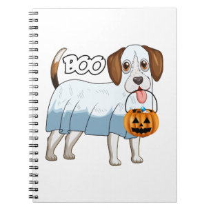 Ghost Beagle Halloween Dog Notebook