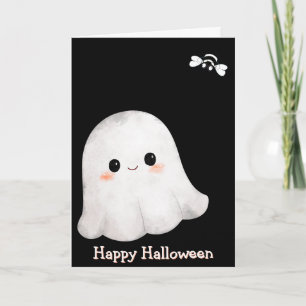 Ghost & Bee “Happy Halloween” Card (Blank Inside