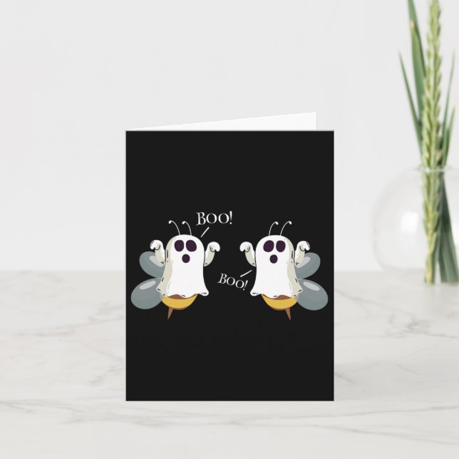Ghost Bees Saying Boo Fun Halloween Costume Women  Card (Front)