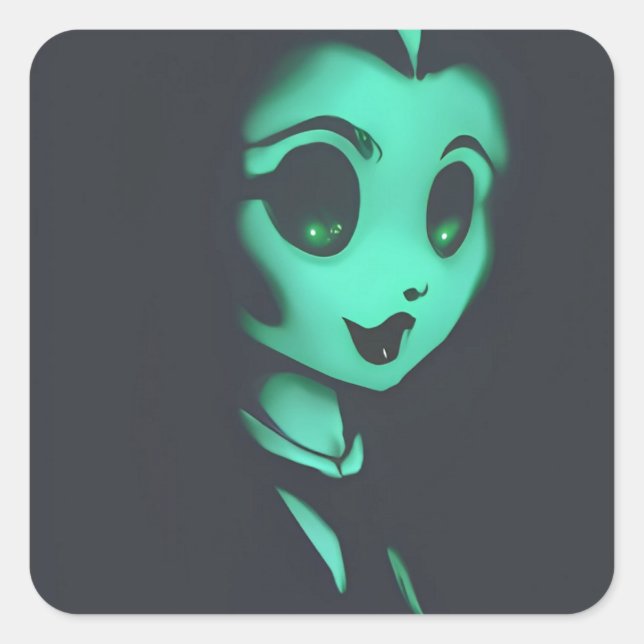 Ghost Betty Boo Square Sticker (Front)