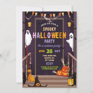 Ghost Birthday Haunted House Halloween Pumpkin Invitation