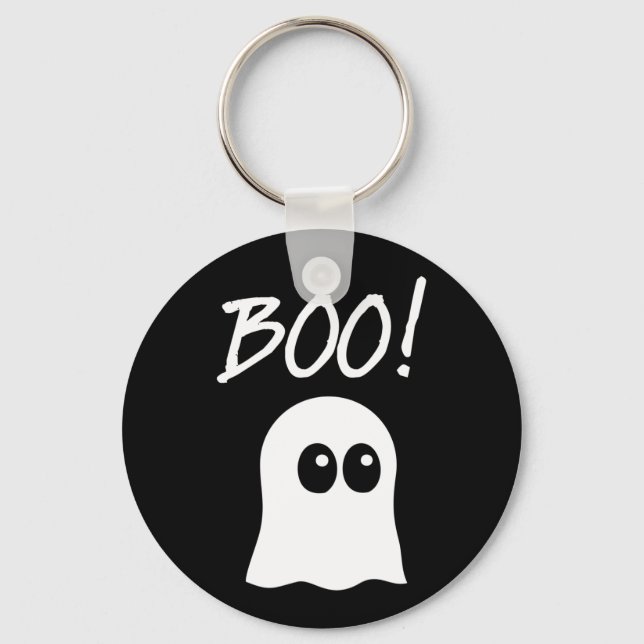 Ghost Boo, cute ghost design Keychain (Front)