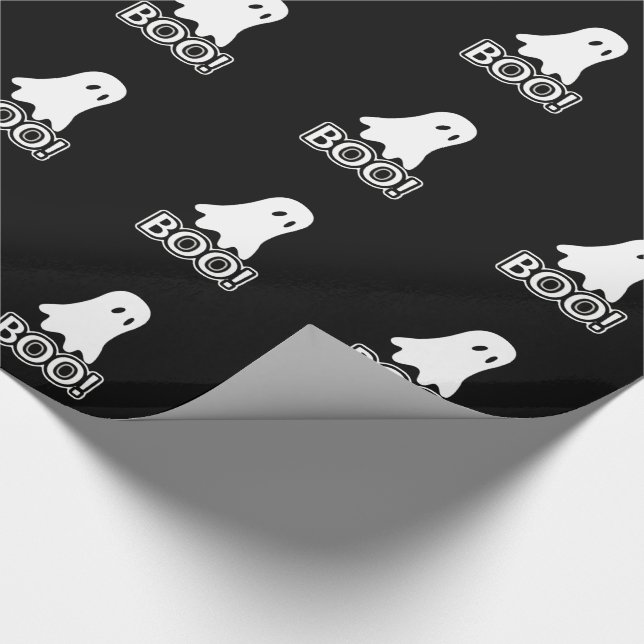 Ghost (BOO!) Gift Wrapping Paper (Corner)