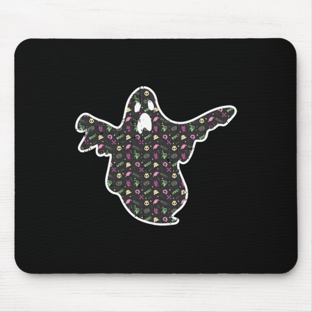 Ghost Boo Grim Reaper Pumpkin Pattern Easy Hallowe Mouse Pad (Front)