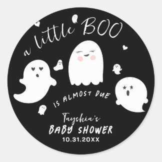Ghost Boo Halloween Baby Shower Classic Round Sticker
