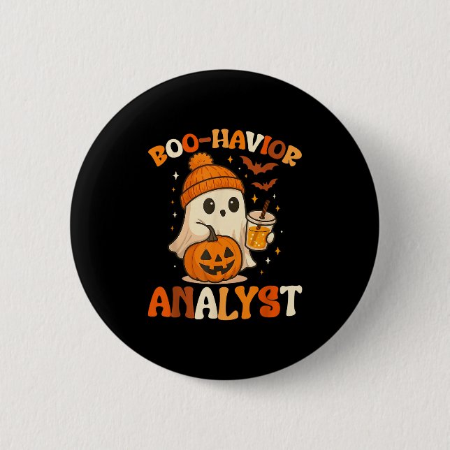 Ghost Boo Havior Yst Funny Halloween Behaviour The 2 Inch Round Button (Front)