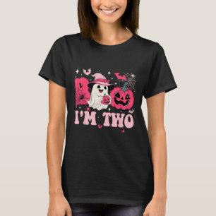 Ghost Boo I'm Two 2nd Birthday Kids Halloween Groo T-Shirt