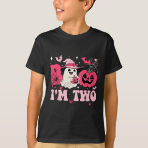 Ghost Boo I'm Two 2nd Birthday Kids Halloween Groo T-Shirt