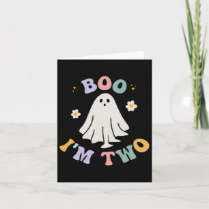 Ghost Boo I'm Two Yr 2nd Birthday Kids Halloween G Card