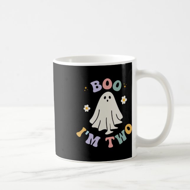 Ghost Boo I'm Two Yr 2nd Birthday Kids Halloween G Coffee Mug (Right)