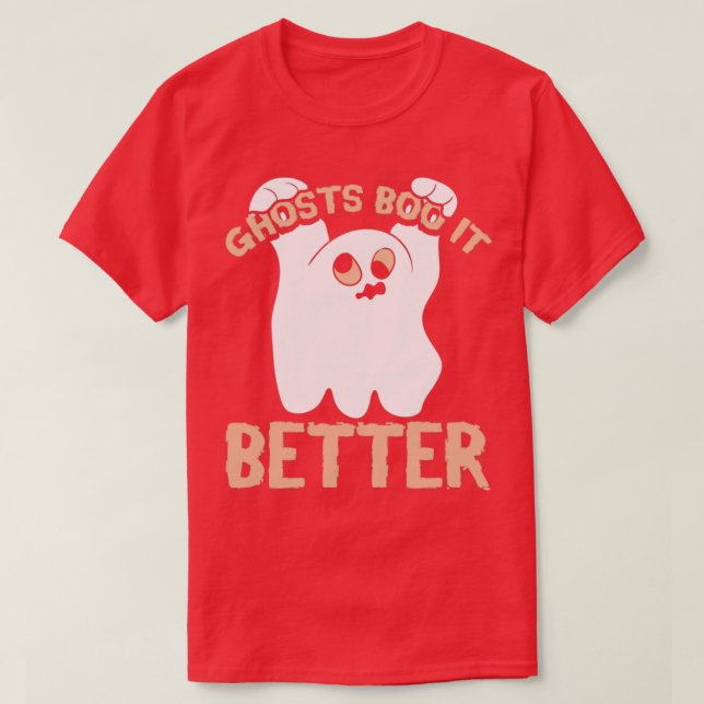 Ghost Boo It Happy Halloween Spooky Scary Creepy D T-Shirt (Design Front)