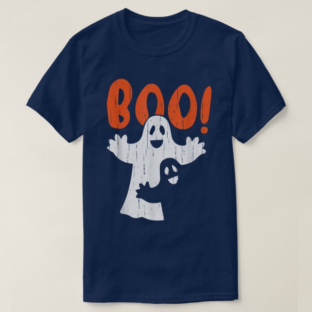 Ghost Boo Lazy Halloween Costume Funny Spirit Ghou T-Shirt (Design Front)