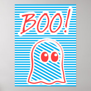 Ghost, Boo !, poster drôle, poster de typographie,