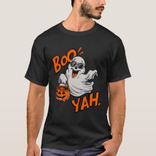 Ghost Boo Yah Funny Halloween Shirt Spooky Booyah 
