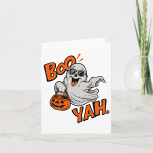 Ghost Boo Yah Funny Halloween Shirt Spooky Booyah  Card