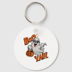 Ghost Boo Yah Funny Halloween Shirt Spooky Booyah Keychain