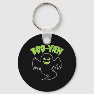 Ghost Boo Yah Halloween Shirt Funny Spooky Creepy Keychain