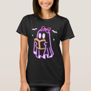 Ghost Book Reading Halloween Cute Ghost Book Lover T-Shirt