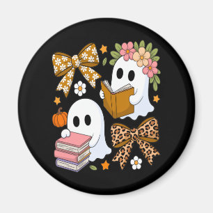 Ghost Books Halloween Floral Fall Halloween Magnet