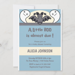 Ghost Boy Cute Halloween Baby shower Invitation