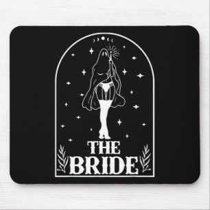 Ghost Bride Coven Gothic Halloween Wedding Bachelo Mouse Pad