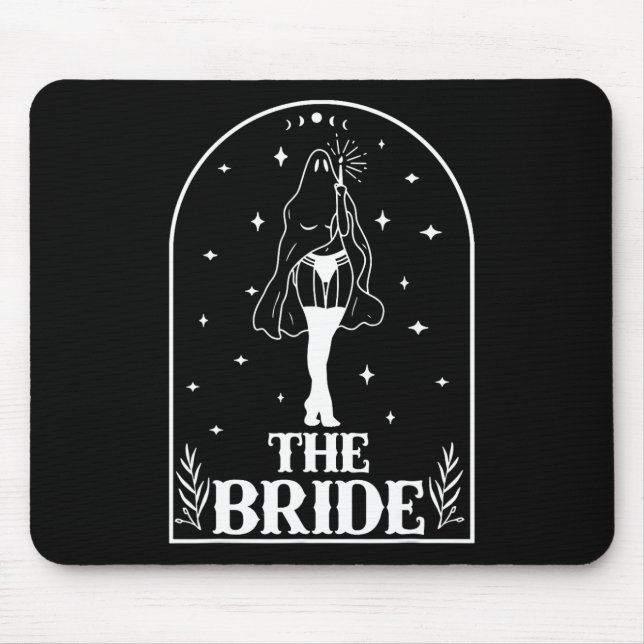 Ghost Bride Coven Gothic Halloween Wedding Bachelo Mouse Pad (Front)