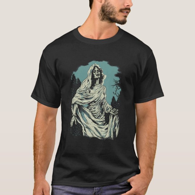 Ghost Bride La Llorona by Haunted Horror Halloween T-Shirt (Front)