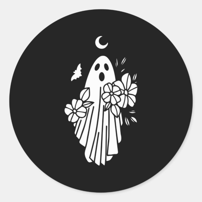Ghost Bride Lazy Halloween Costume Fun Spirit Ghou Classic Round Sticker (Front)
