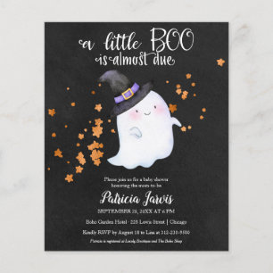 Ghost Budget Halloween Baby Shower Invitation