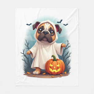 Ghost Bulldog Boo Fleece Blanket