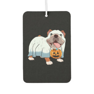Ghost Bulldog Halloween Dog Air Freshener