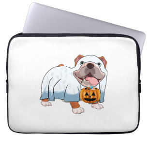 Ghost Bulldog Halloween Dog Laptop Sleeve