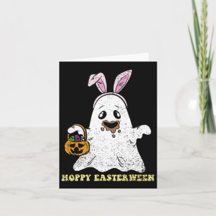 Ghost Bunny Hoppy Easter Egg Hunting Spring Men Wo Card