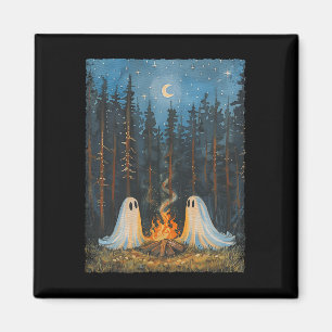 Ghost Campfire Camping Lover Forest Gothic Hallowe Magnet
