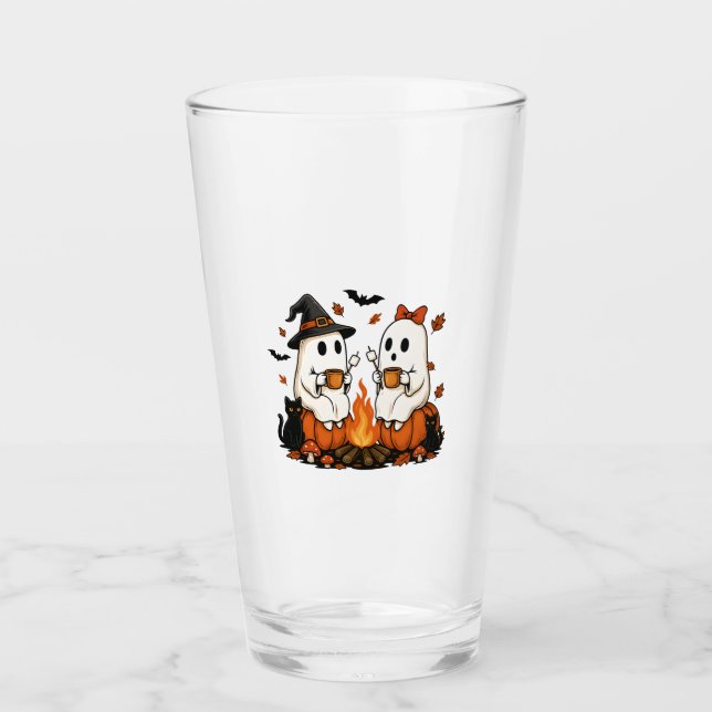 Ghost Campfire Halloween Glass (Front)