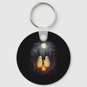 Ghost Camping Campfire Gothic Halloween Men Women Keychain