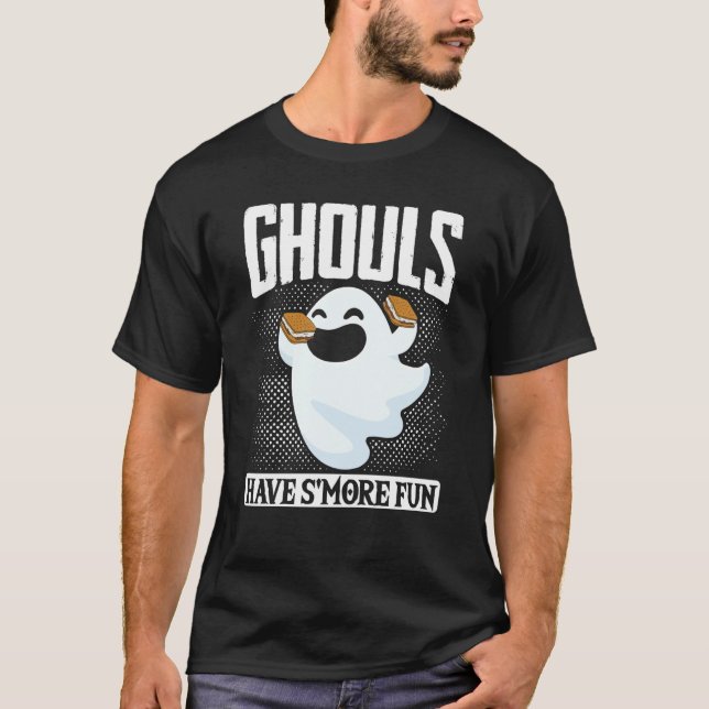 Ghost Camping Halloween Ghouls Have SMore Fun Cost T-Shirt (Front)